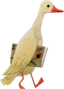 Duck is carrying Books