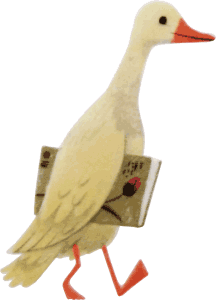 Duck is carrying Books