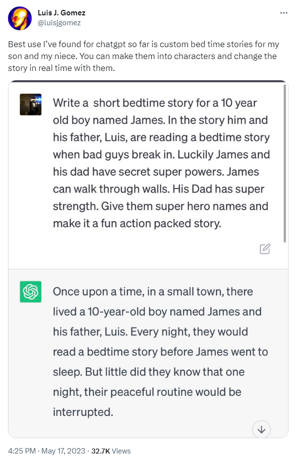 Chat GPT Bedtime Stories